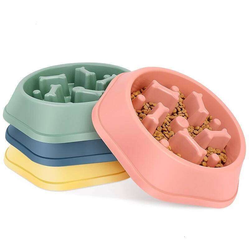 Bowls Feeder 1.5 Cups Feeding Small Medium Breed Puppy Bowl for Fast Eater Dog Dishes to Slow Down Eating Maze 26Y0312