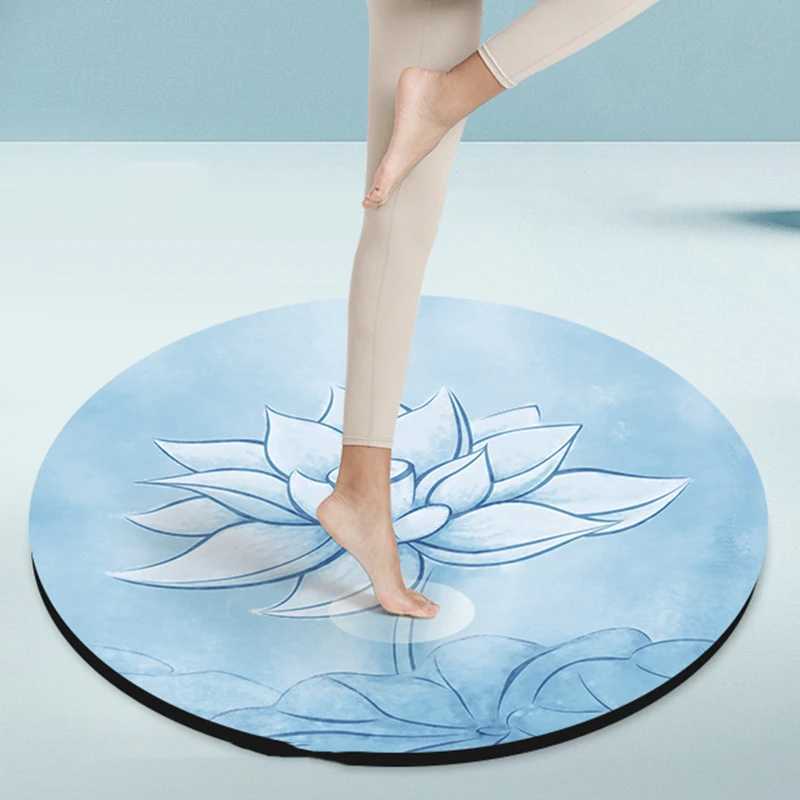 Meditation Mat Skipping Rope Yoga Mat Fitness Cushion Rubber Anti Slip Silent Thickened Widened Circular Mat Fitness Equipment M260312