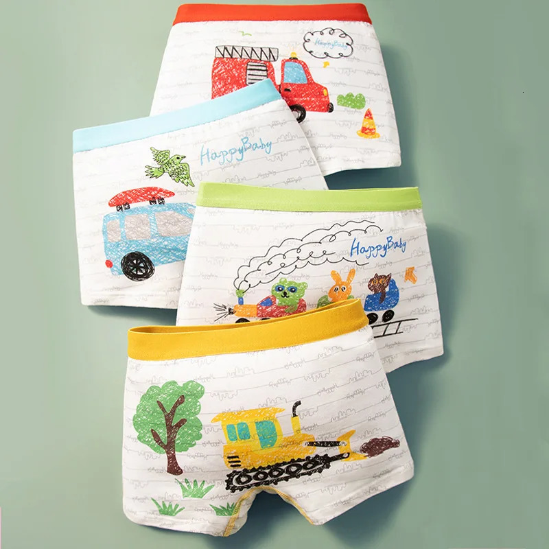 Boy Pure Cotton Boxers Kids Colorful Underwear Cute n Baby Underpants Size M3XL For Weight 1045kgs 260311