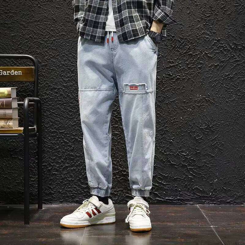New Streetwear Hip Hop Cargo Pants Men's Jeans Elastic Harun Joggers In Autumn and Spring Men ClothIng 26Y0312