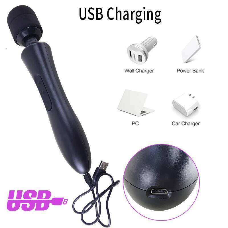 Powerful Magic Wand Vibrator Women Big AV Body Massager G Spot Clitoris Stimulator USB Charging Adult Sex Toys for Woman Z260312