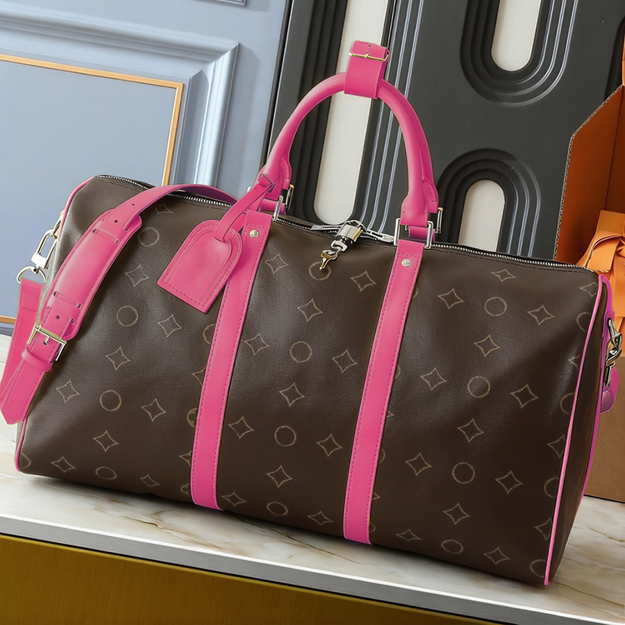 Designer Kepall 50cm Duffel Bags Handbag Classica Canvas Leather Large Capacity Suitcase Women Men Shoulder Bag Luxury Zipper Closure Outdoor Luggage Tote