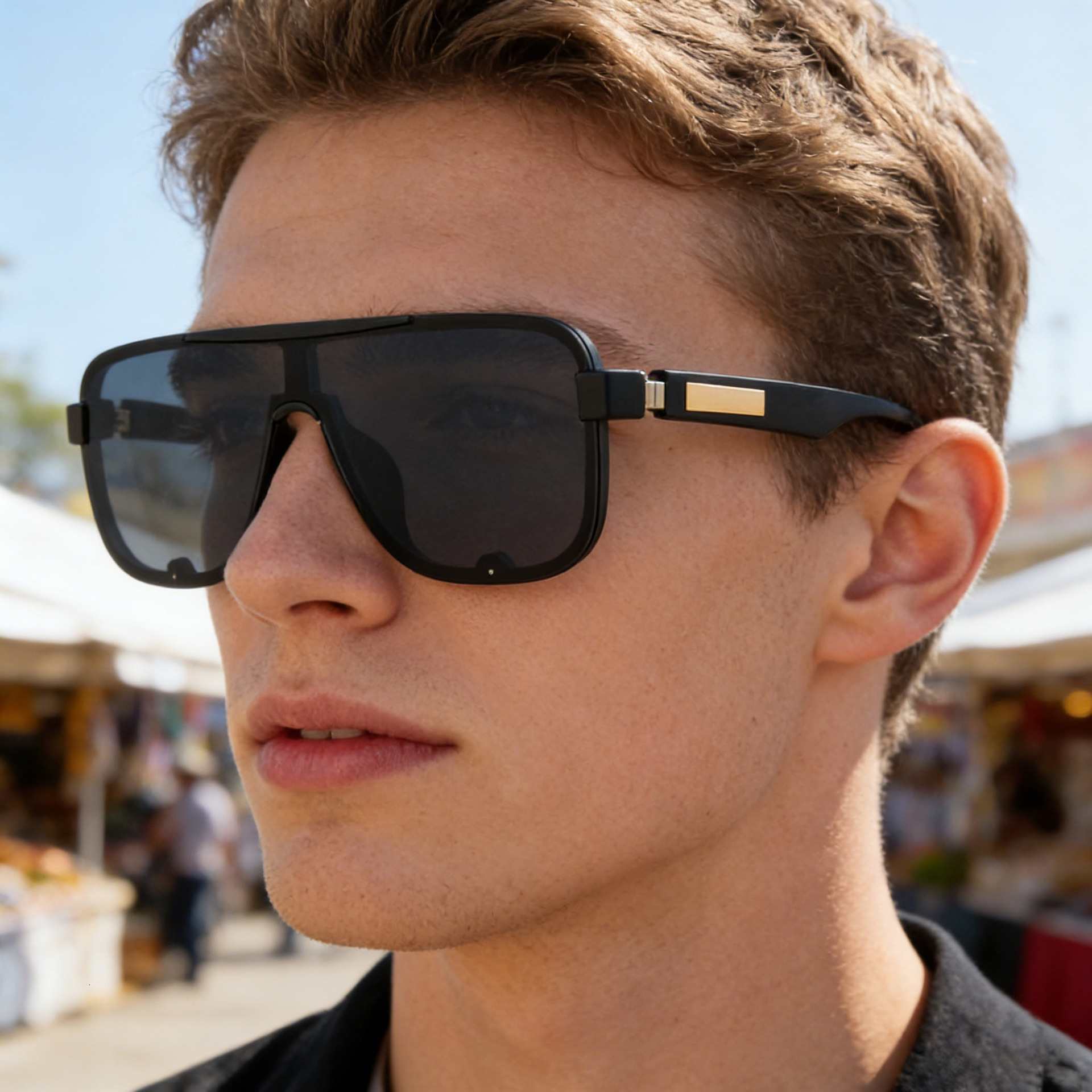 2026 New Fashion Square Frame Polarized Personalized Outdoor High-End Driving Sunglasses for Men,