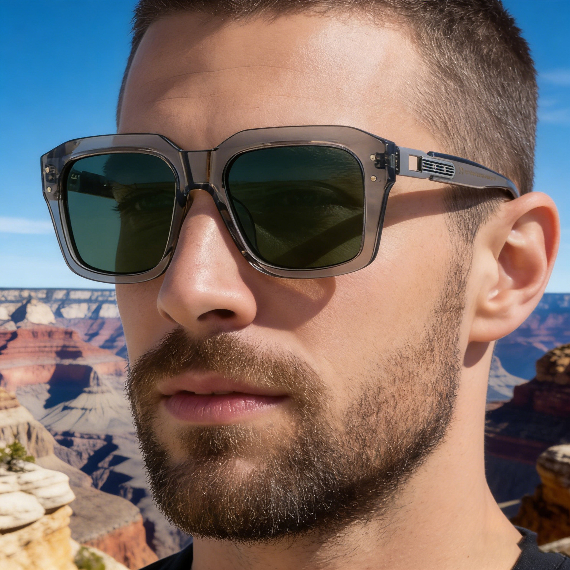 2026 New Fashion Square Frame Polarized Sunglasses Personalized Outdoor Trendy Sun Protection Glasses for Men,