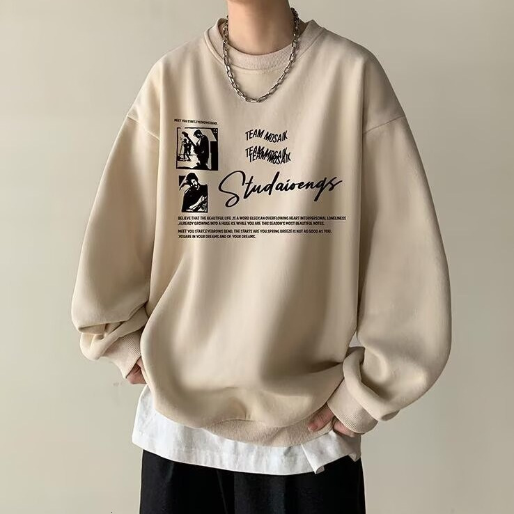 Burgundy Letter Designer Hoodie Print Heavyweight Sweatshirt For Men Spring And Autumn New Retro Style Couple's Hoodless Top Large Size