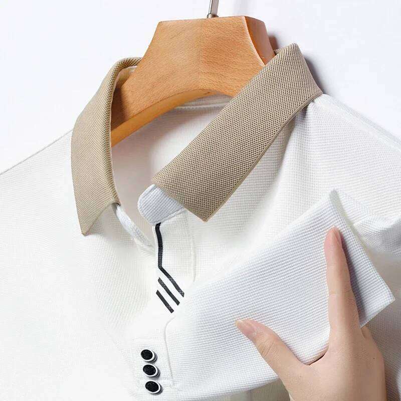 Men's Solid Color Casual Fashion Short Sleeve Polo Shirt Summer Comfortable Top for Business And Leisure 26H0312