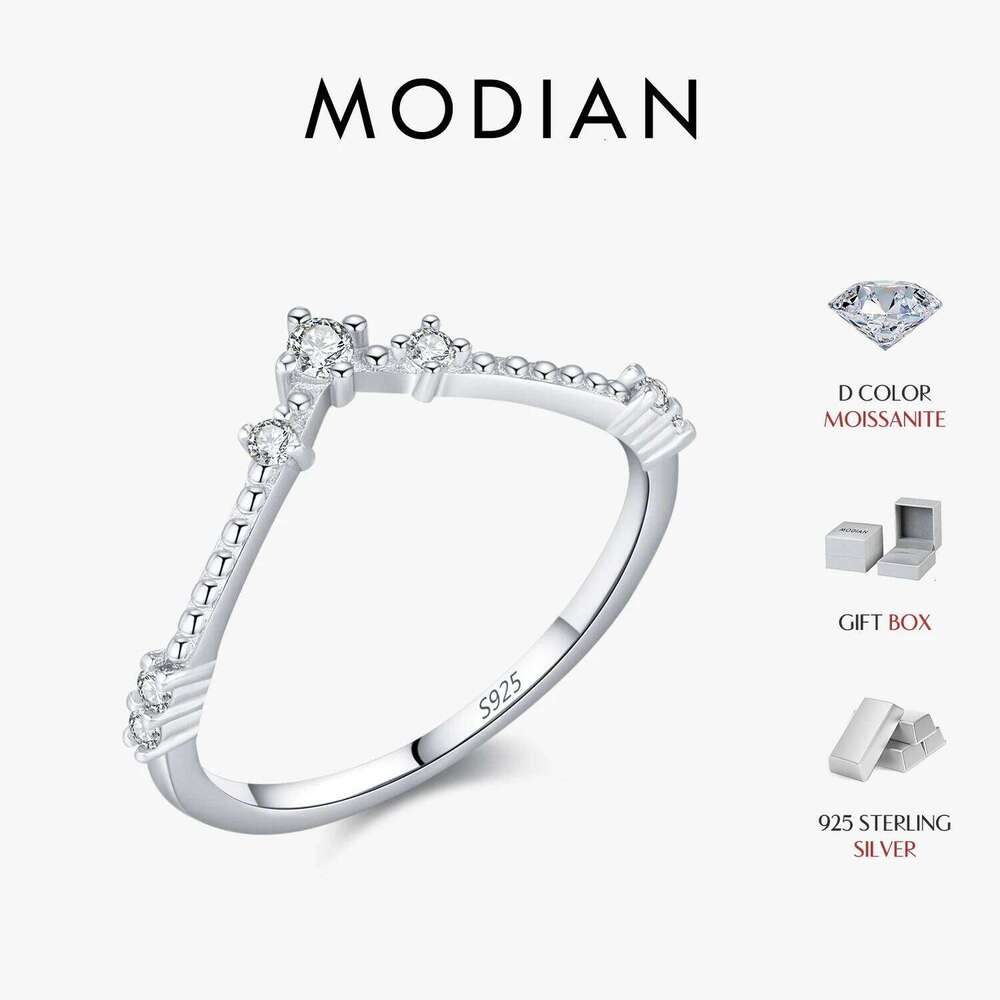 MODIAN D Color Moissanite 925 Sterling Silver Exquisite Arrow Thin Finger Sparkling Rings For Women Wedding Fine Jewelry H260312