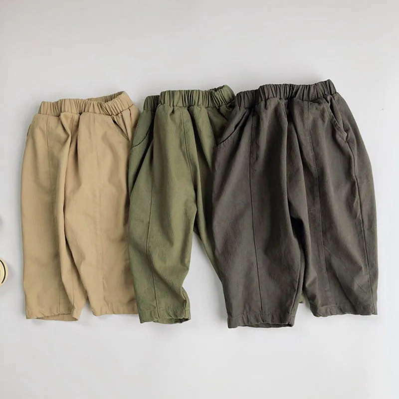 Korean Spring Autumn Kids Boys Girls Loose Pants Childrens Clothing Casual Pant Baby Children Turnip 260311