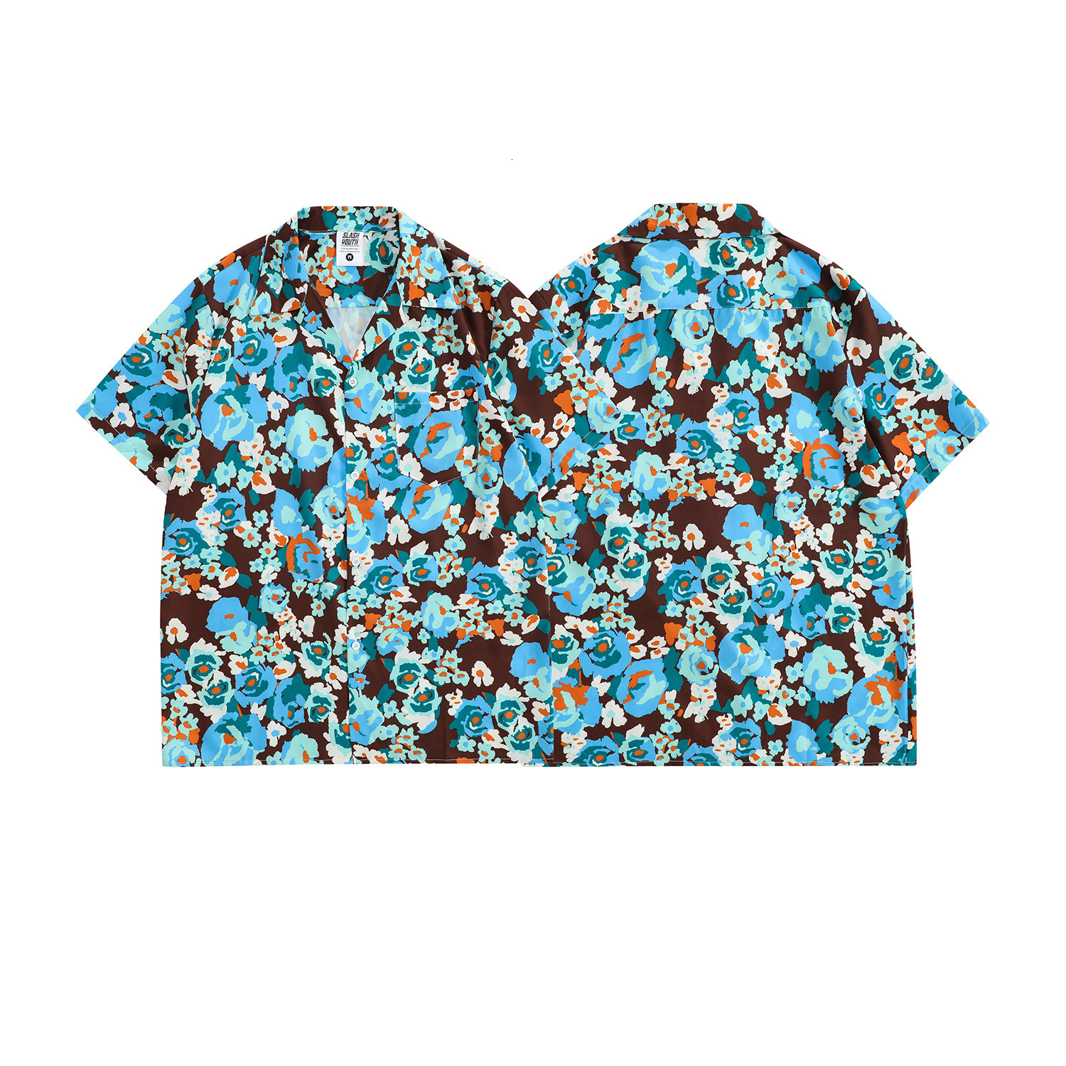 Hawaiian Surf Short Sleeve Floral Shirt for Men and Women Cuban Collar Beach Vacation Shirt200814
