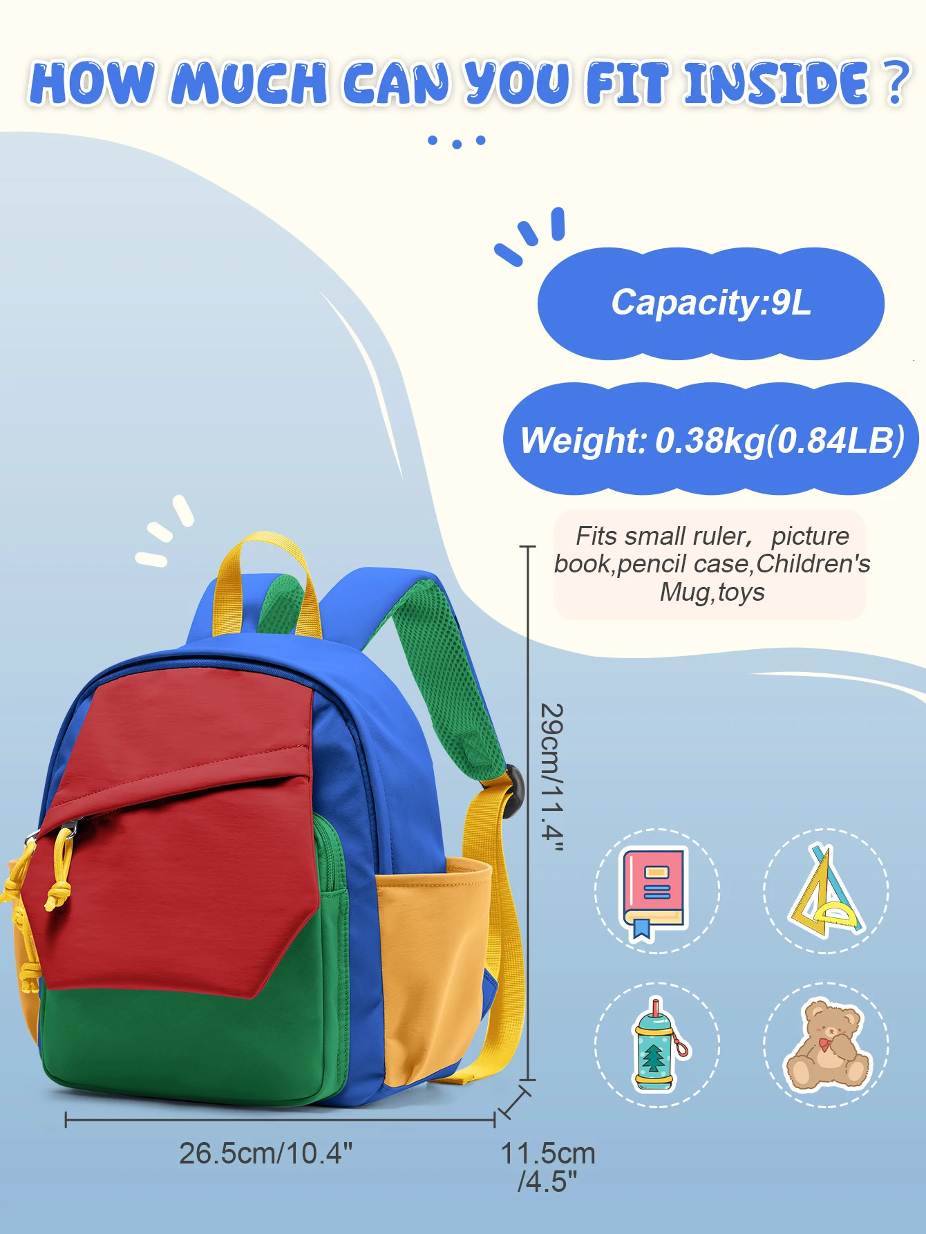 Cute Backpack for Boys Girls Lightweight Waterproof School Bag Perfect Daycare Preschool Kindergarten Hiking Travel 260311