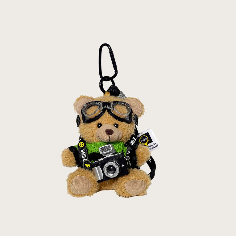 Original camera bag pendant plush toy bear couple keychain creative gift