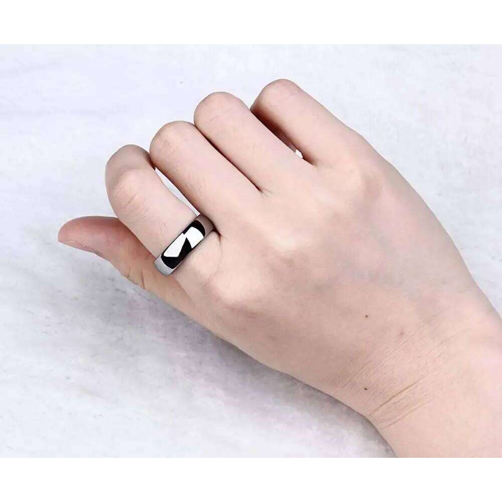 Tigrade Pure Titanium Silver Color Polished 2/4/6/8/10mm Classic Engagement Ring For Male Female Wedding Bands Anti-Allergy H260312