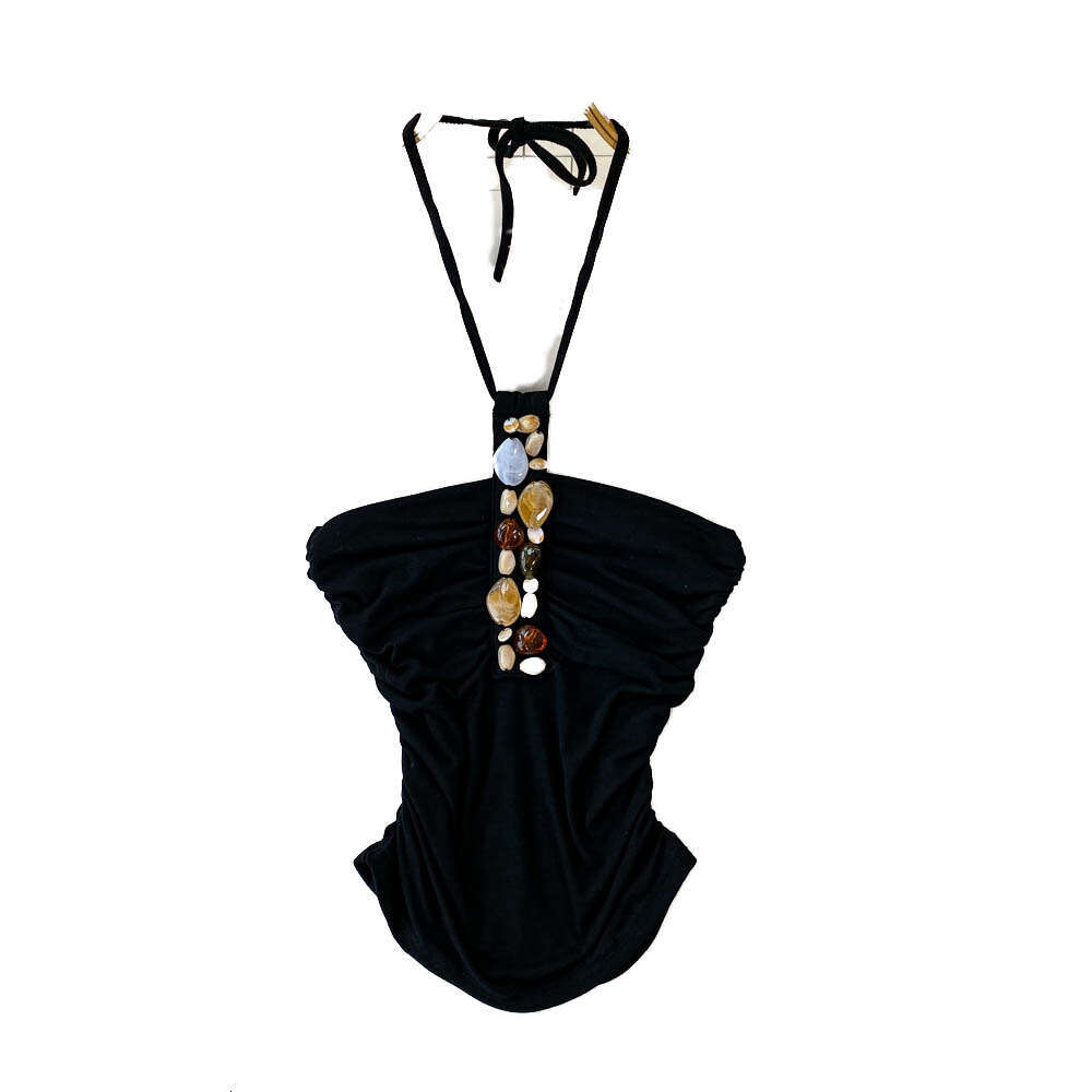 Designer European and American niche pearl jewelry suspender women's 2026 summer a23 new item pleated waist slimming short for outerwear