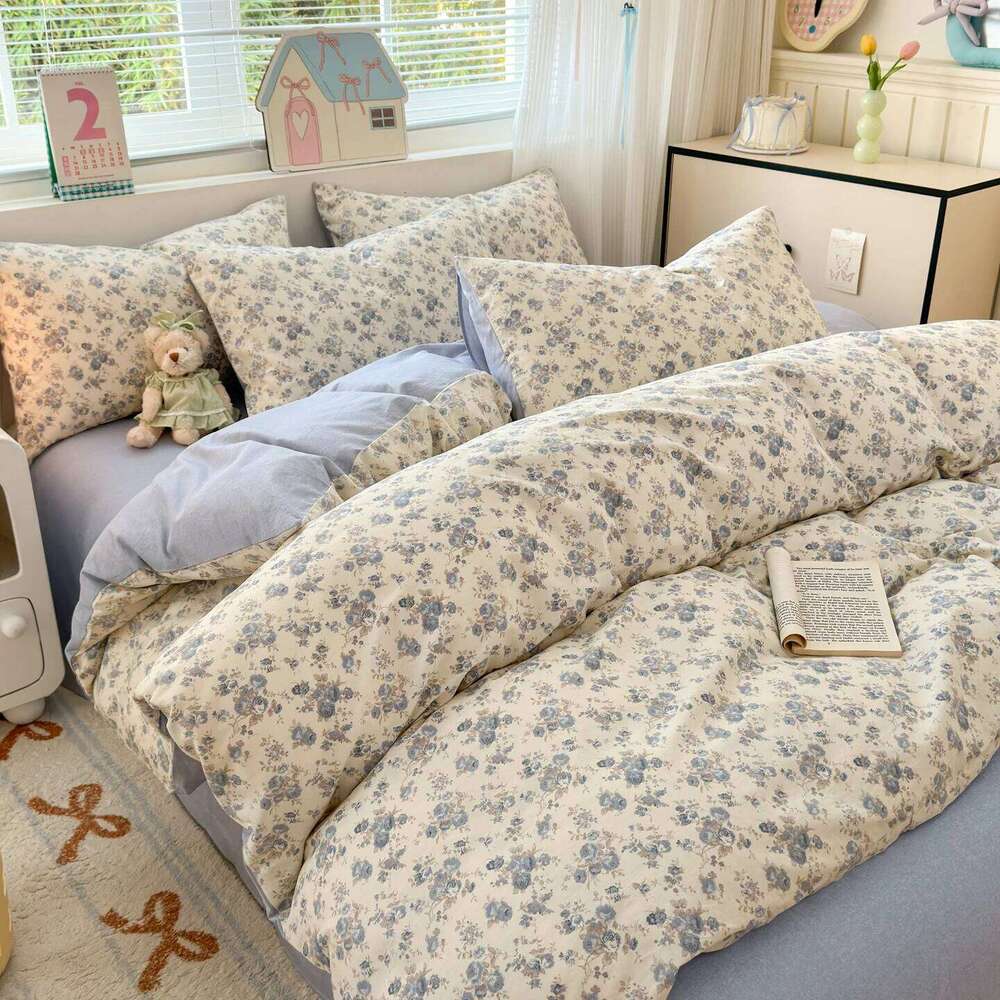 100% Cotton Bedding Set - 1 + 2 Pillowcases, Ultra Soft Breathable Duvet Cover Set, Machine Washable No Fading H260312
