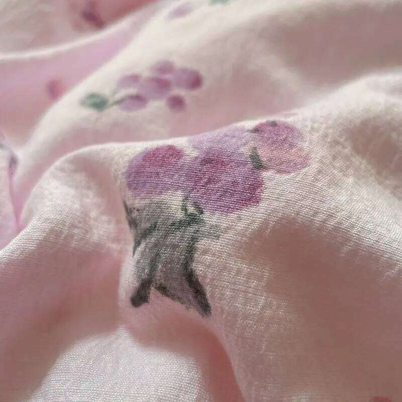 Ins Korean Girls Grape Bedding 2025 New Soft Washed Quilt Four Piece Simple Bed Sheet Set Dormitory 3-Piece H260312