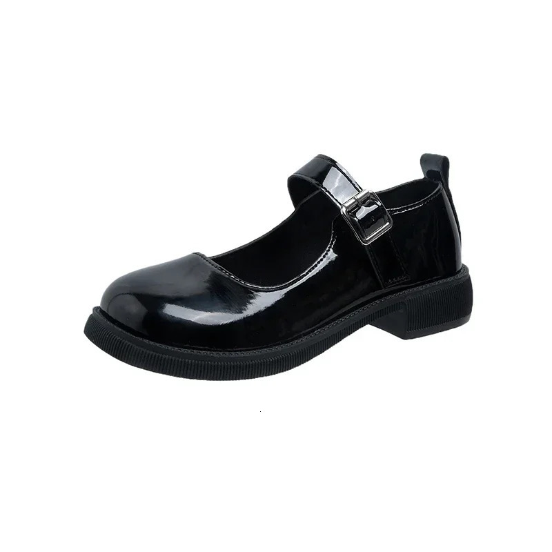 Womens SpringSummerAutumn British Academy Style Low Heel Round Toe Mary Jane Single Shoes with Small Leather Shoes 260227