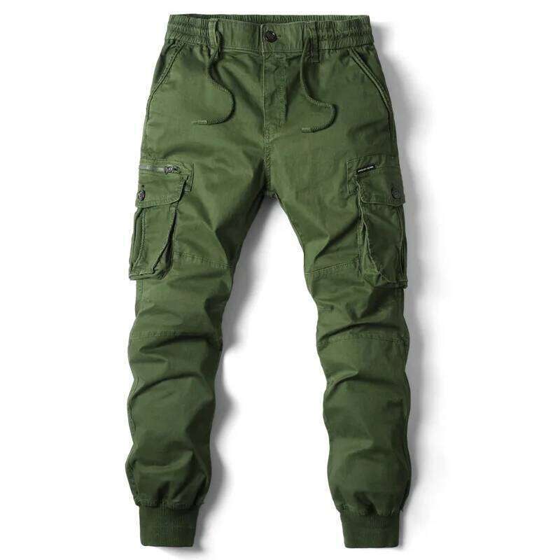 2025 New Spring Men's Cotton Clothing Autumn Casual Fashion Elastic Waist Quality Pantalones Tipo Cargo Pants Men