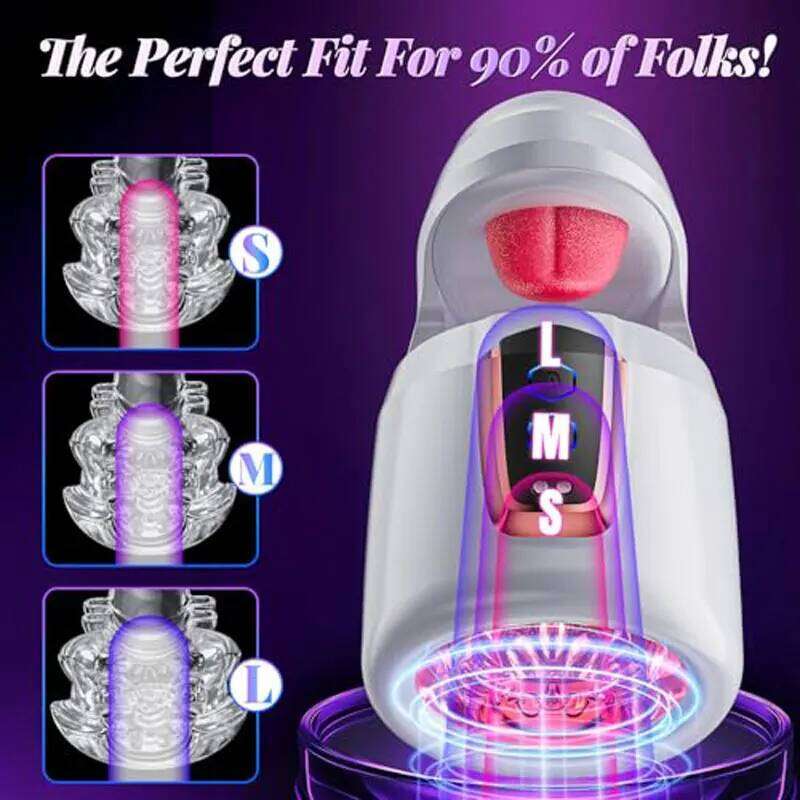 KUSHOR Tongue Licking Male Masturbator 10 Thrusting Blowjob Machine Stroker Glans Training Sex Toys for Men Pleasure Z260311