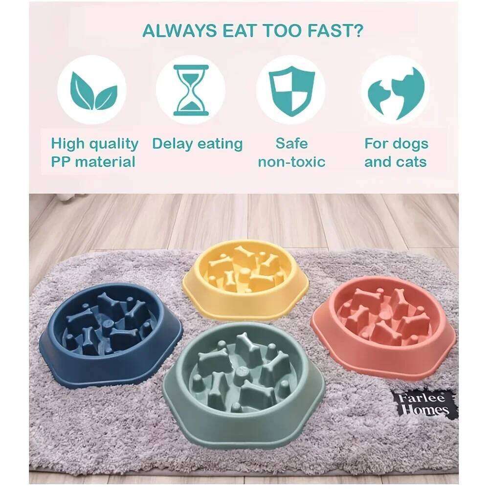 Feeder Non-choking Bowl Anti Slip Large Capacity for Dog and Cat Anxiety Slow Food Feeding Pet Supply 26Y0312