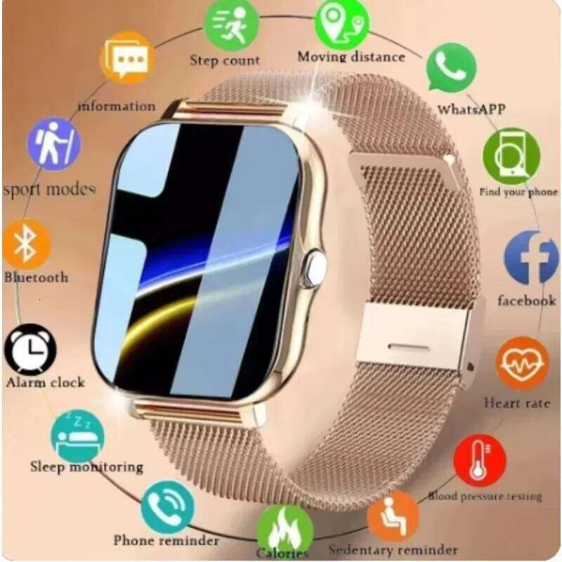 LAXASFIT Fashion Smartwatch Watch Faces DIY Bluetooth Calling 1.83-inch HD Voice Assistant Message Alerts Men and Women