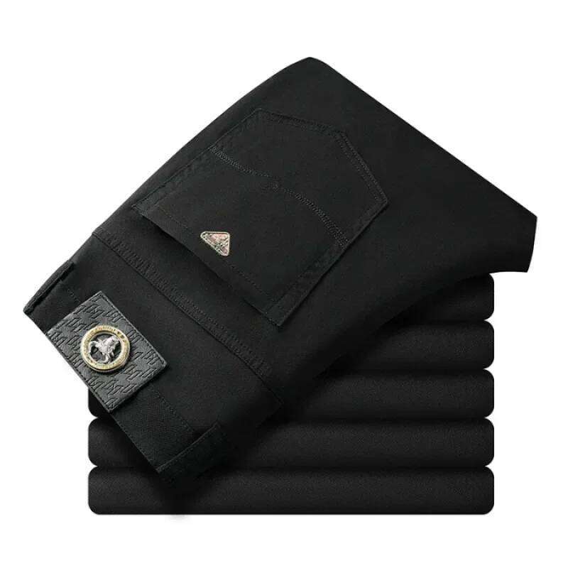 Seven-Color Stretch Jean Trendy Wild Simple 97% Cotton High-End Slim-Fitting Small Straight Casual Men's Clothing Trousers 26Y0312