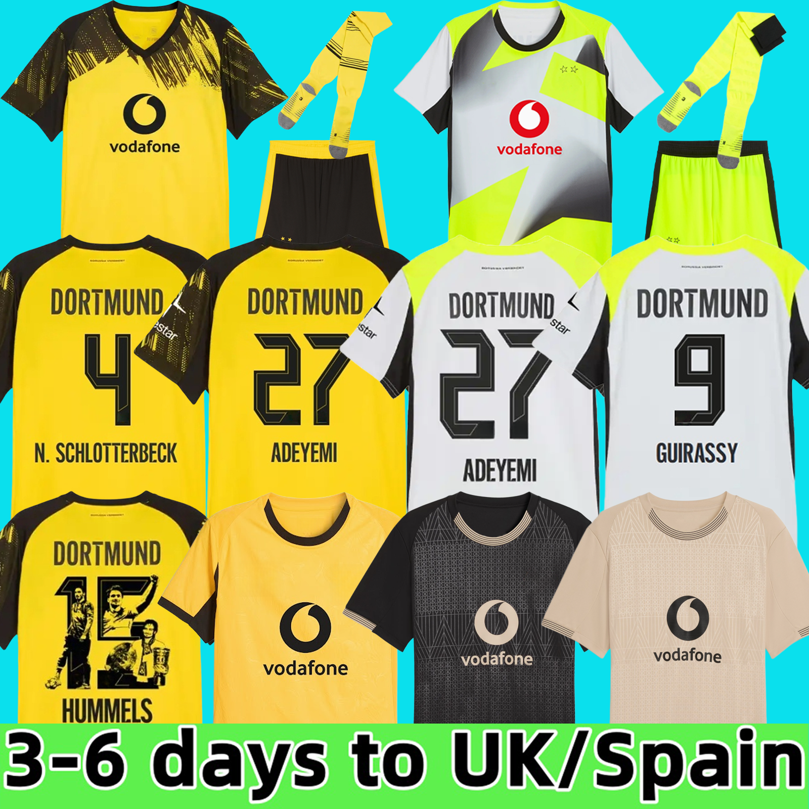 25 26 27 Soccer Jerseys BVBs Special HALLER 2026 SABITZER Football Shirt ADEYEMI BRANDT All Black MOUKOKO MALEN JOBE Men Kids Kits