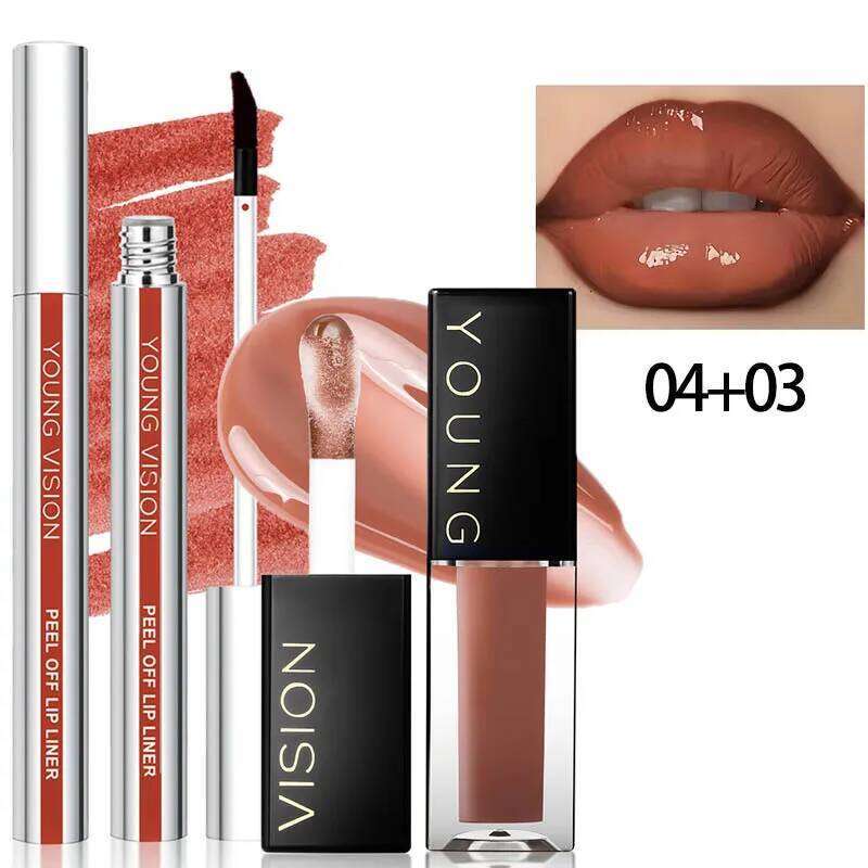 Moisturizing oil Tearing Line Liquid Pen Set -3D Lip Makeup Durable and Natural Suitable for Various Style W260311
