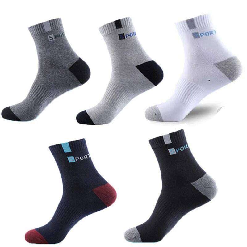 5Pairs Bamboo Fiber Autumn Winter Men Sports Sock Breathable Deodorant Business Socks Size 37-43 Z260312