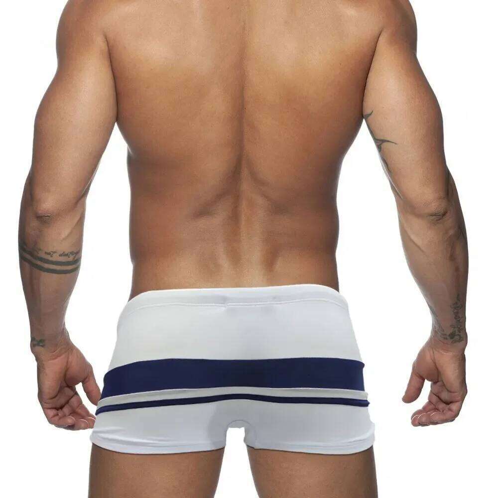 UXH Sexy Swimming Trunks Men's boxer Swim Shorts Stripe Suit Swimsuit Male Beach Pants Summer Surfing Bathing Z260312