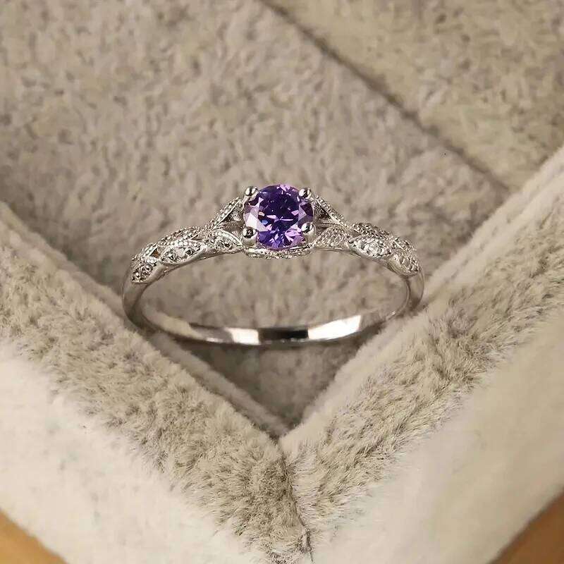 Light Luxury Style Cubic Zirconia Women's in Europe and America Simple Fashion Temperament Ring H260312