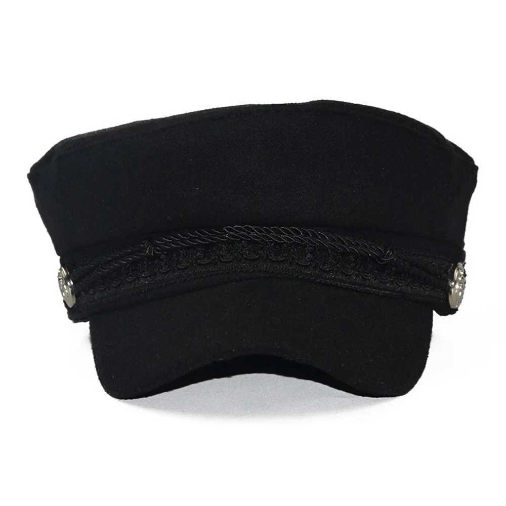 Fashion Women Men Spring Autumn Sailor Black Ladies Beret Top Captain Cap Travel Octagonal Hat H260312 - view 3