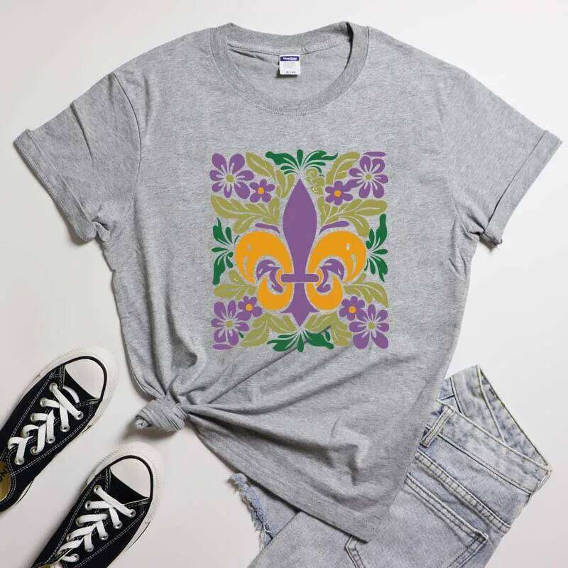 Boho Mardi Gras Tee Shirt Vintage Carnival Festival Party Tshirt Cute Women Fat Tuesday Holiday Gift T-shirt Z260312