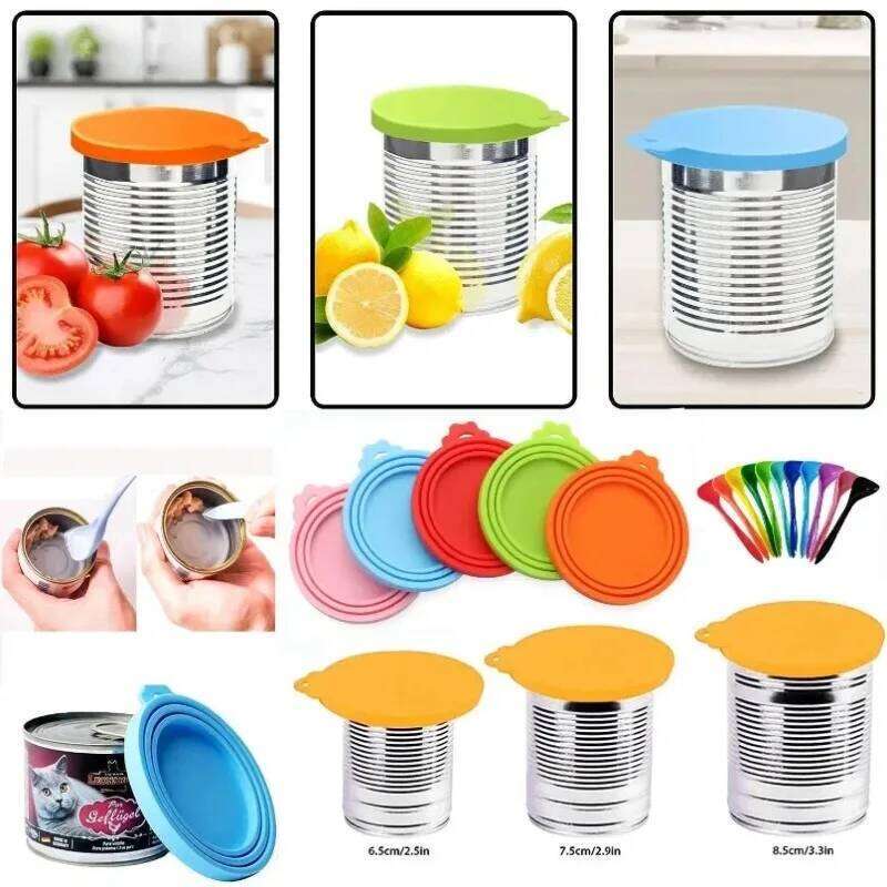 Reusable Silicone Can Fresh-keeping with Spoon Sealing Cat and Dog Food Storage Tank Cover Pet Supplies 26Y0312