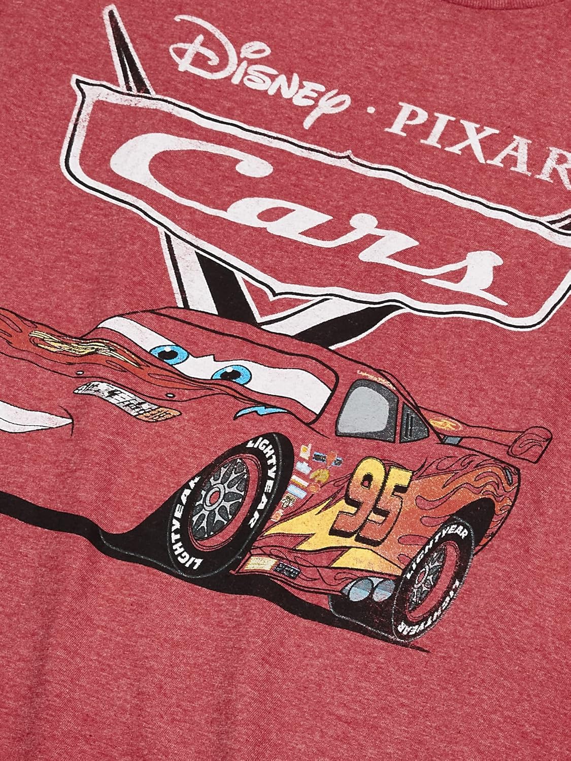 Disney Mens Woman Cars Lightning McQueen T-shirt Fashion T Shirt Unisex Short Sleeved Tee Cotton Soft Breathable Lightweight Tops