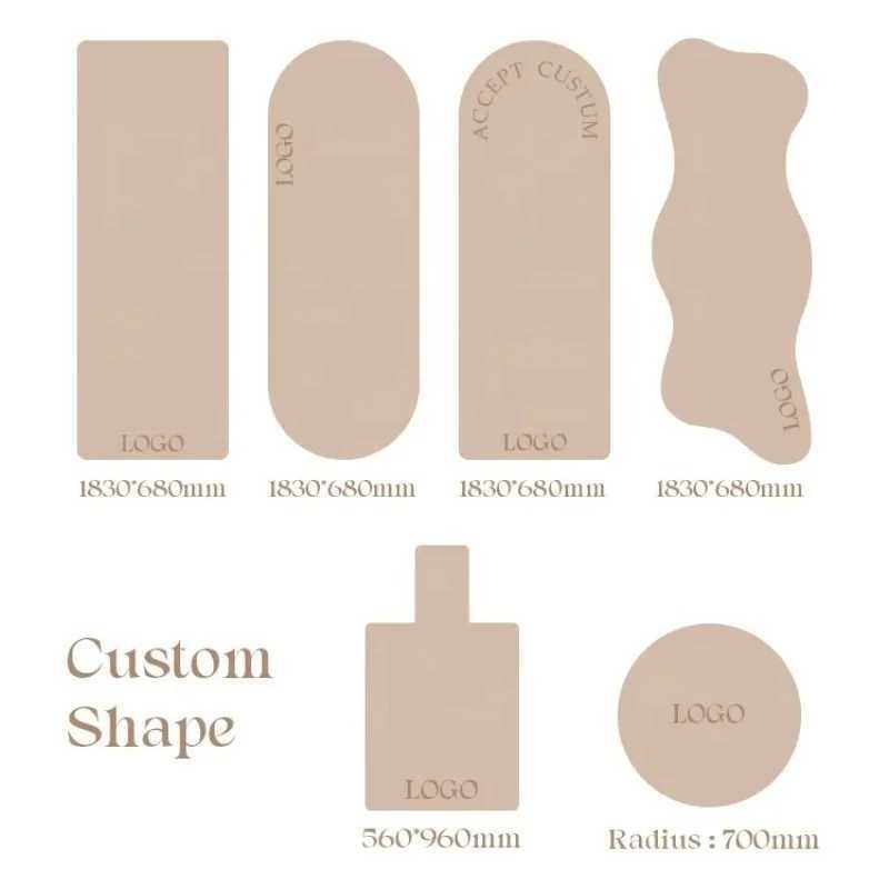 5Mm Thick Curved Oval U-Shaped Coconut Milk Color Beige Matte PU Rubber Grounded Yoga Mat M260312