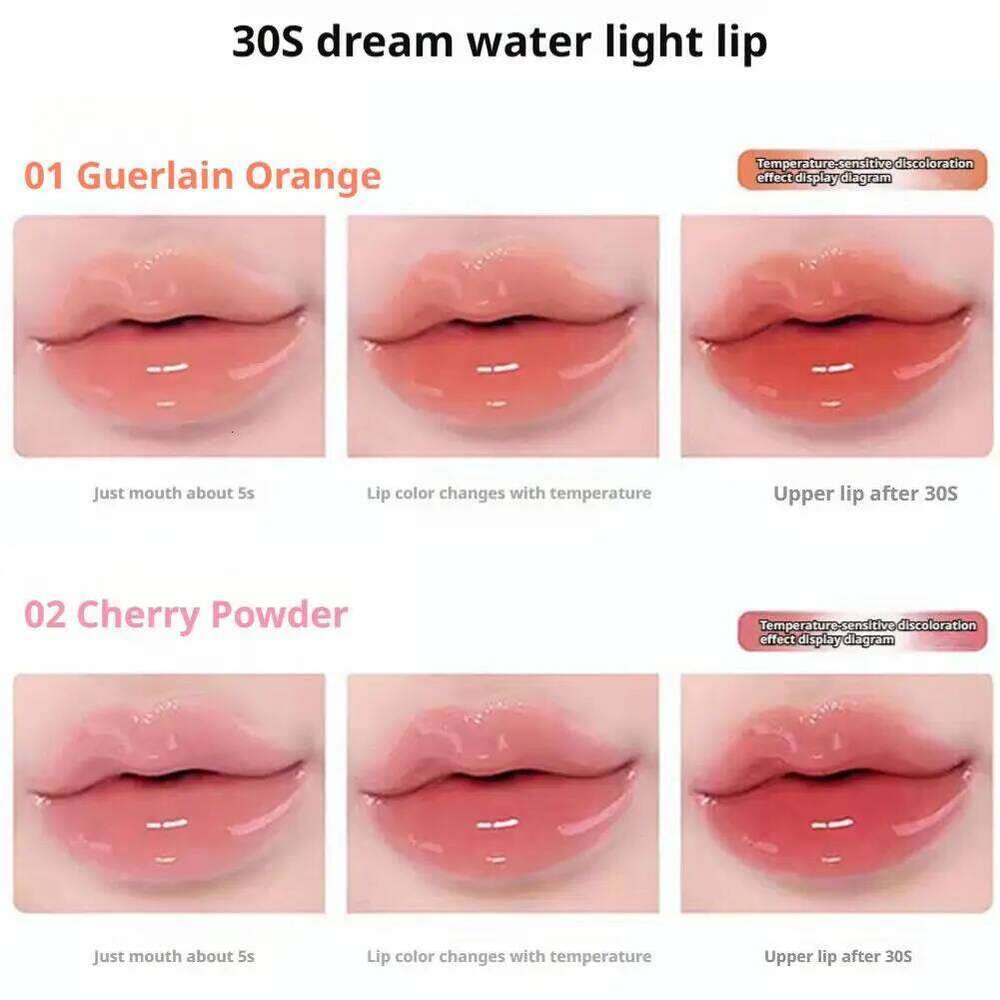 2Colors Crystal Temperature Change Moisturizing Lipstick Star Brilliant Jelly Shinny Lip Balm Long-lasting W260311