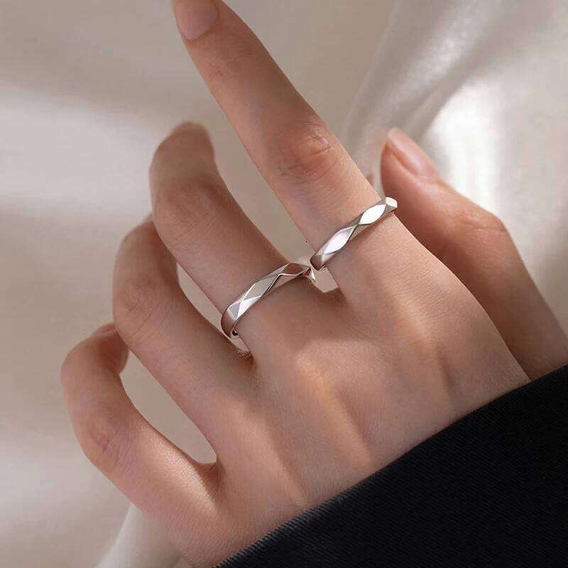 Hot Selling Silver Couple Rings For Women Men Party Gift Jewelry Valentine's day Gifts W260311
