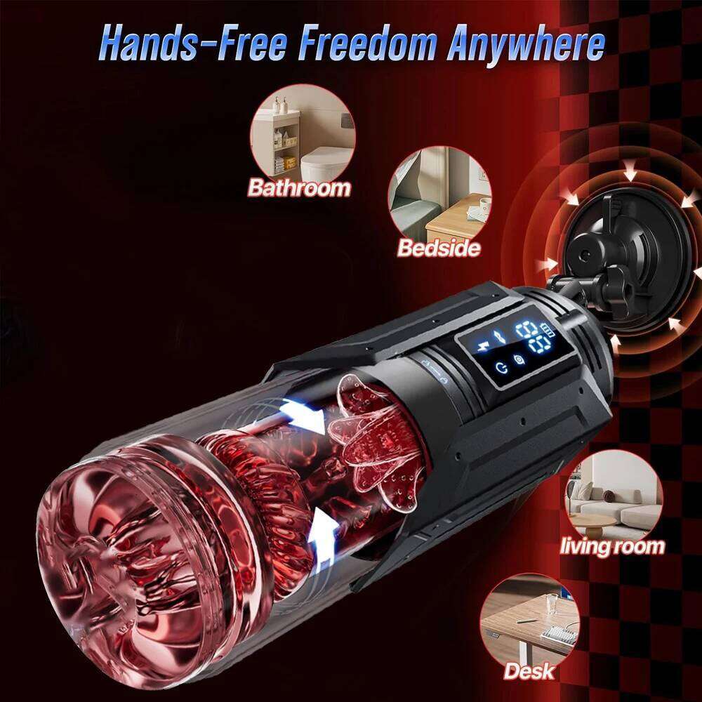 Enlargers LCD APP Male for Men Sex Toy Pocket Pussies 7 Thrusting Rotating Vibrating Sucking Licking Stroker Adult Toys Z260312