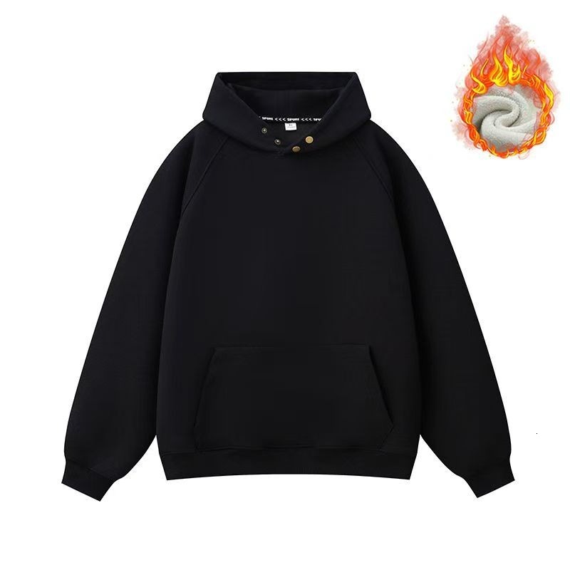 Heavy-duty Button-up Hooded Sweatshirt For Designer Hoodie Men And Women Autumn/Winter Trendy Brand Oversized Loose-fitting Fleece-lined Cotton Hoodie