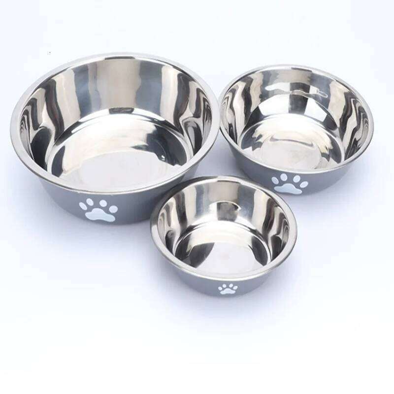 Large capacity stainless steel anti-slip anti-rust dog water pet feeder double-layer cat bowl suitable for puppies 26Y0312