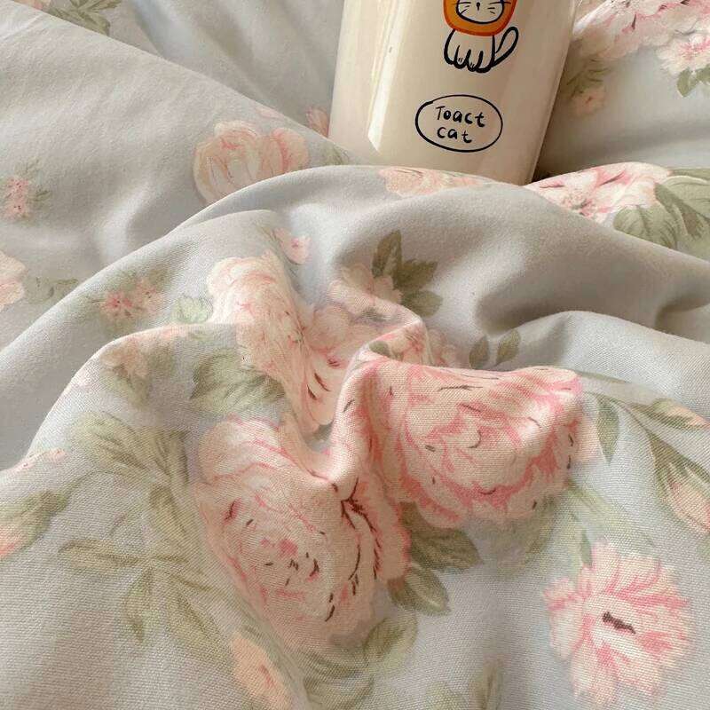 Soft Bedding Floral Style Bedclothes Ruffles Duvet Cover with Bedsheet Home Print Bed Linen Set H260312