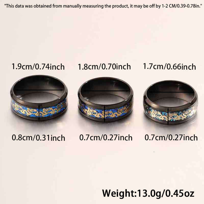 Stainless steel pattern men's retro ring, non-fading Chinese dragon arabesque closed ring jewelry wholesale