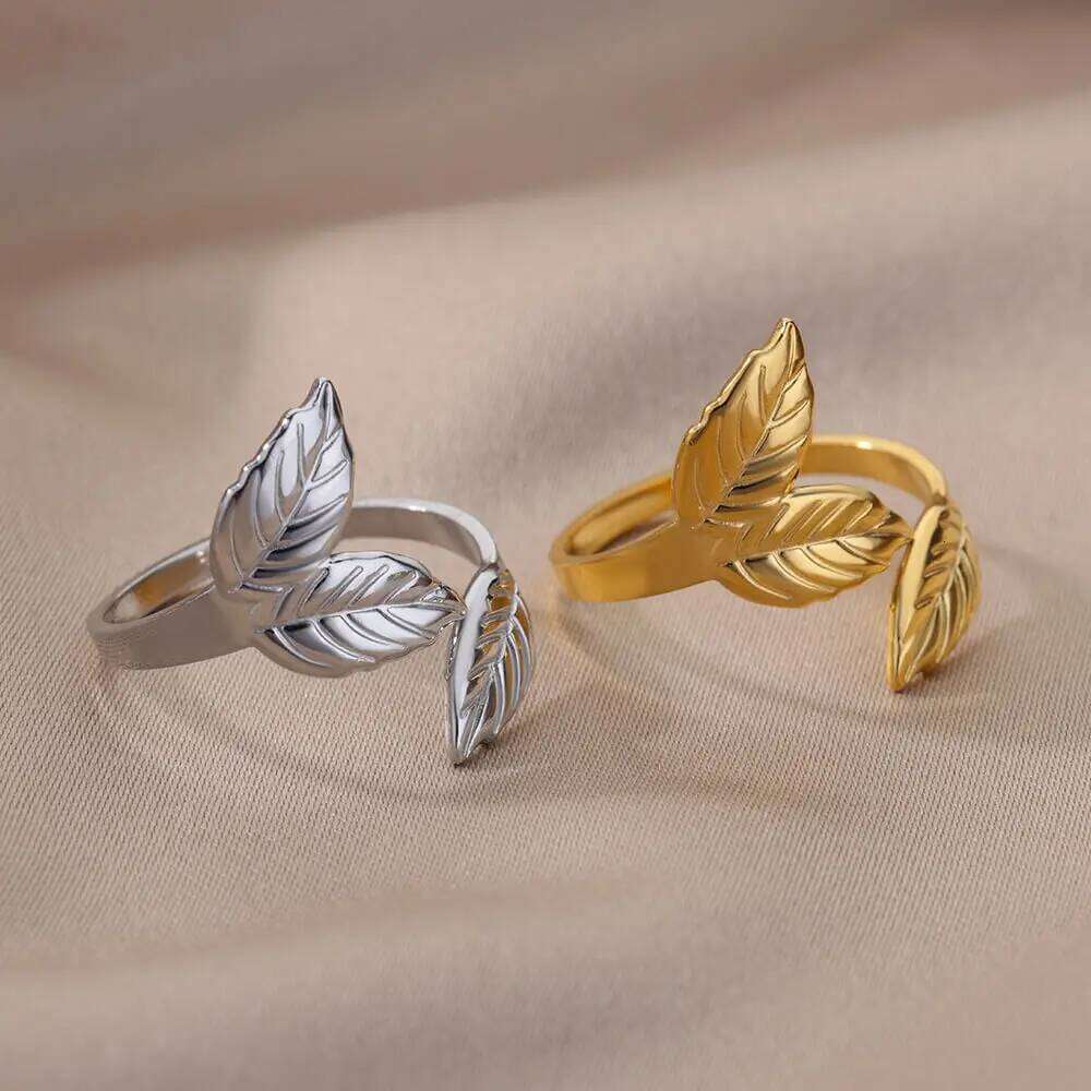 40 Style for Women Stainless Steel Classic Gold Color Adjustable Rings Wedding Aesthetic Jewelry Gift Free Shipping H260312