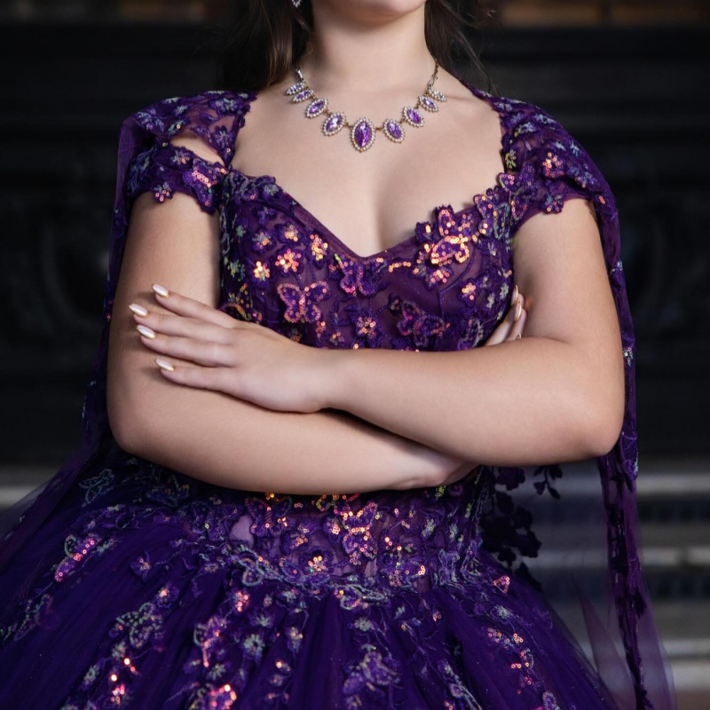 Purple Shiny Ball Gown Quinceanera Dresses 2026 Applique Lace Beading Crystal Tull Corset Off Shoulder Sweet 16 Dress Years Vestidos De 15 Anos