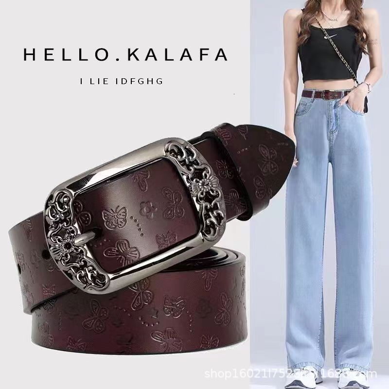Women's Multifunctional Belt 2026 New Designer Luxury Brand Retro Needle Buckle Printed Belt Fashion Casual Decoration Denim Belt Wholesale