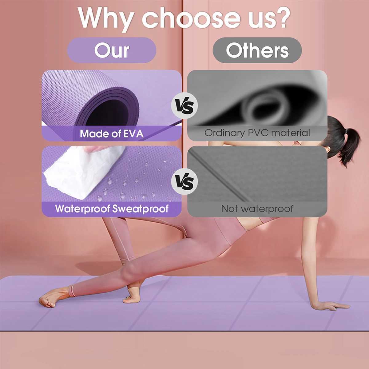 Foldable Yoga Mat Eco Friendly EVA Folding Travel Fitness Exercise Mat 3mm/4mm/6mm Thicknesses for Yoga Pilates Floor Workouts M260312