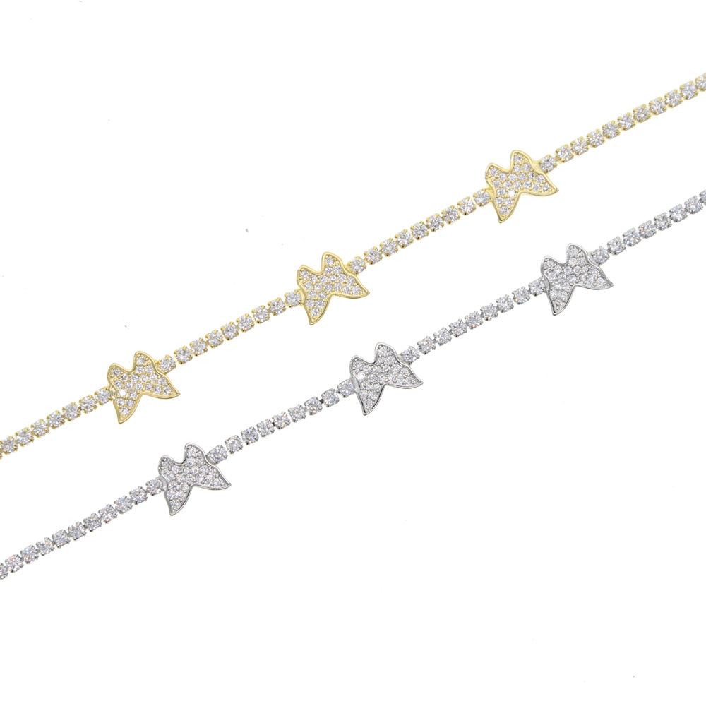 Elegant Silver Plated Tennis Bracelet With Butterfly Zircon Inlay A Fashionable Daily Versatile Accessory And Exquisite Fashion Gift For Women