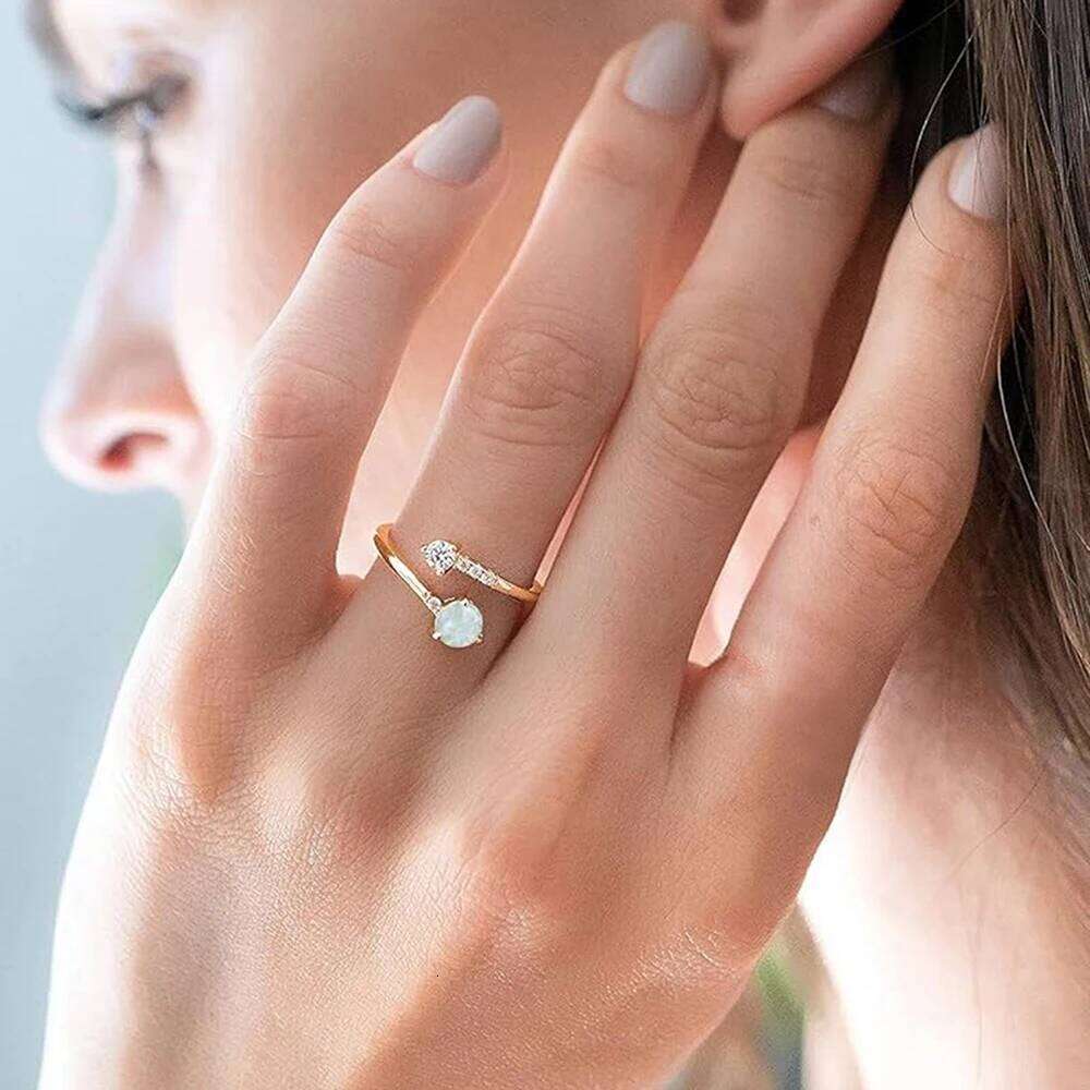 Huitan Noble Arrow Rings with Opal 925 Sterling Silver Accessories Delicate Fashion Party Adjustable Jewelry for Women H260312