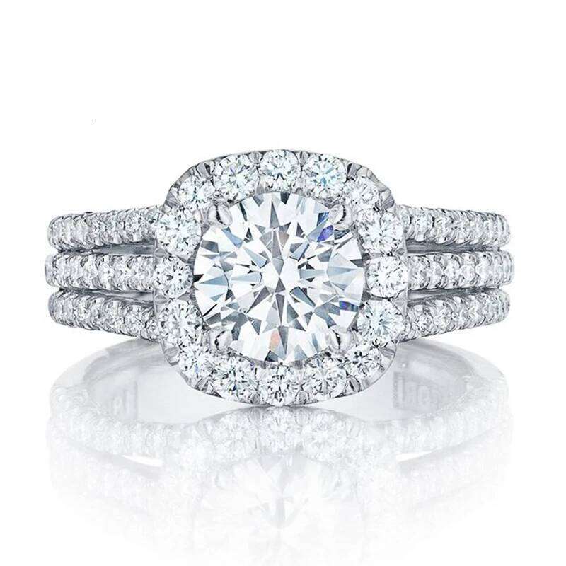 Huitan Trendy Women with Brilliant Cubic Zirconia Engagement Rings Fashion Wedding Party Jewelry Drop Shipping H260312