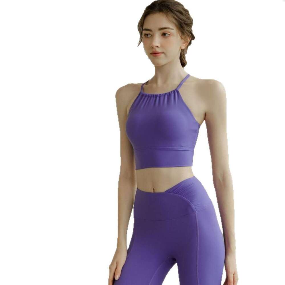 Women's sports Designer with chest pads and thin straps, yoga tank top, shockproof, anti-sagging, sexy backless fitness bra